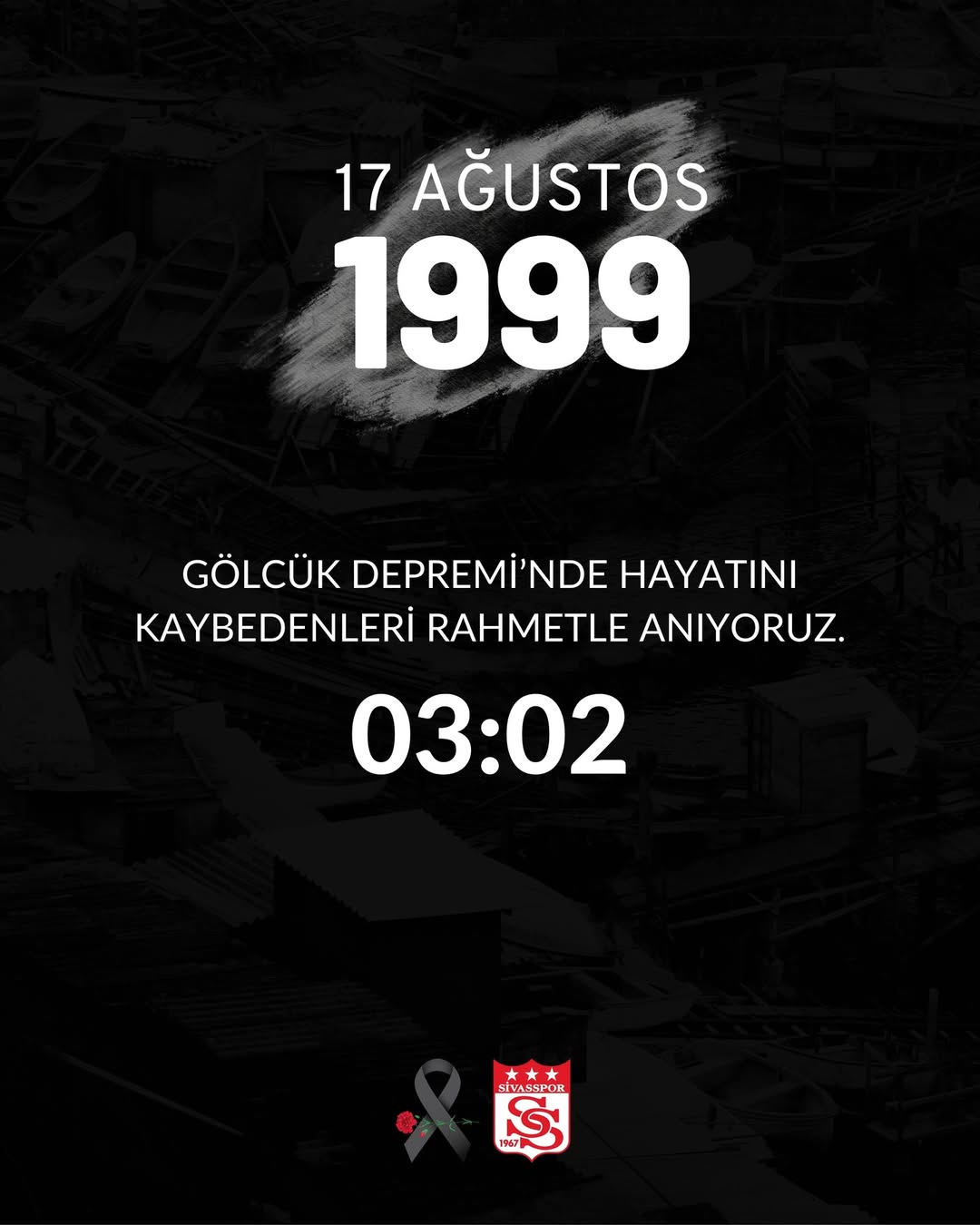 Sivasspor, Gölcük Depremi'nde Hayatını Kaybedenler İçin Anma Töreni Düzenledi