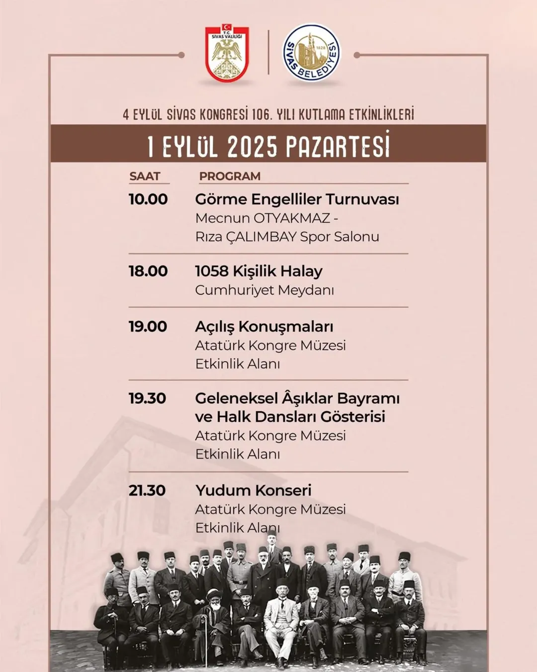 Sivas Kongresi'nin 106. Yılı Coşkuyla Kutlanacak: Etkinlikler Başlıyor