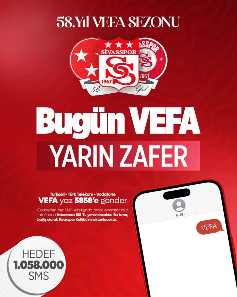 Bugün Vefa Yarın Zafer! Sivasspor’a Destek Zamanı get 1 | Gündem Sivas™ Haber