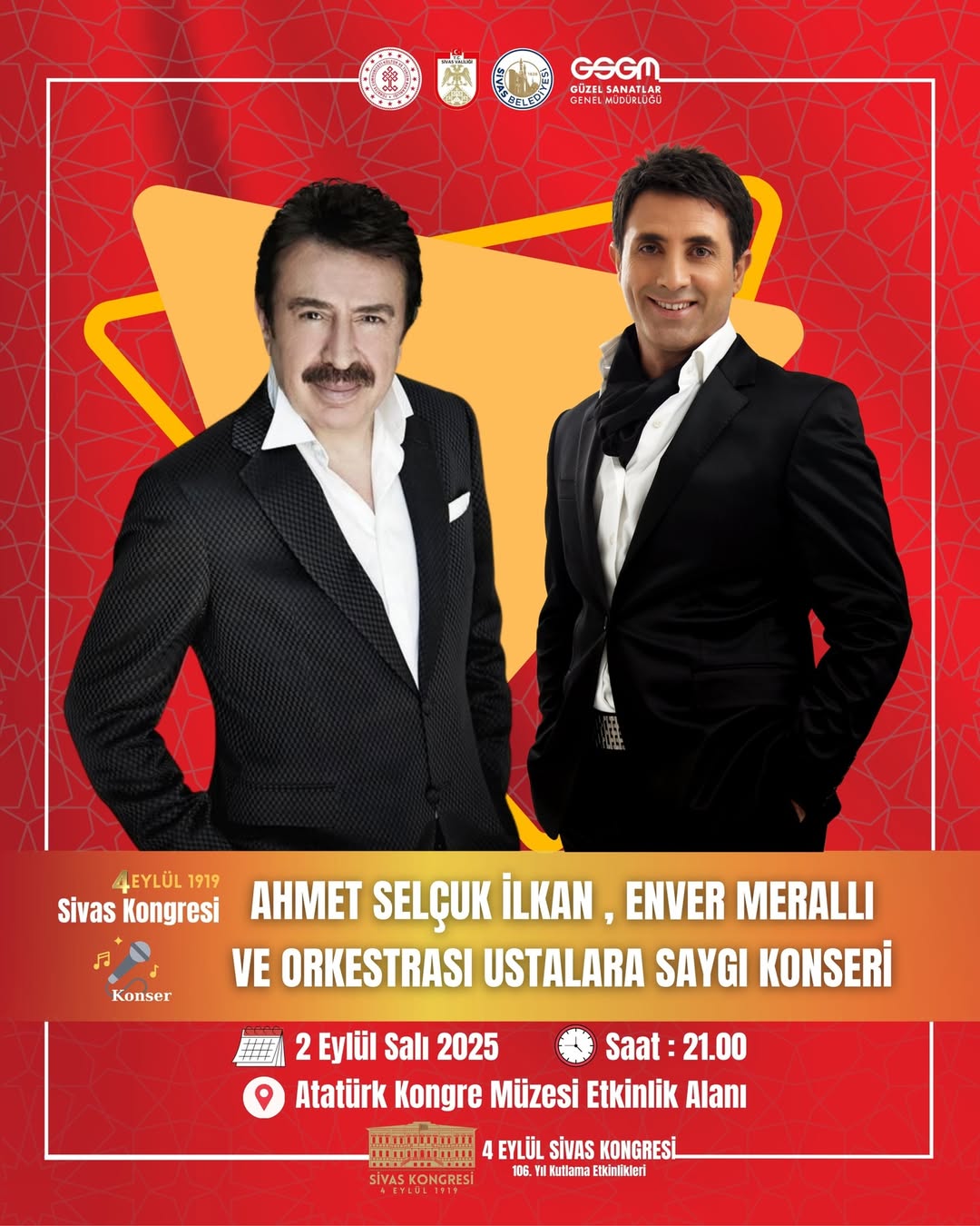 Sivas Kongresi'nin 106. Yıl Etkinlikleri Devam Ediyor: Ahmet Selçuk İlkan Konseriyle Coşku Doruğa Ulaştı