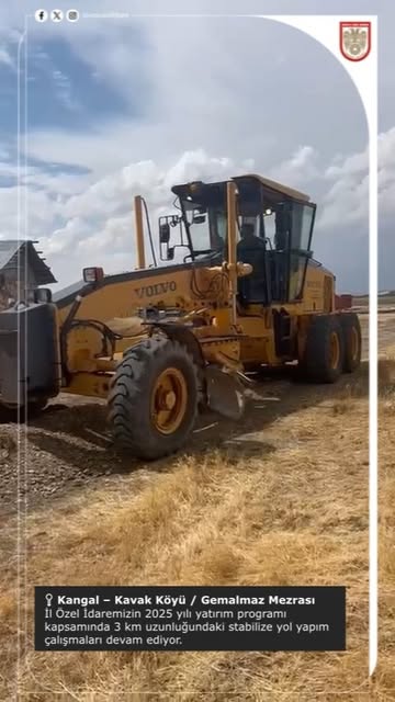 Sivas'ta Kangal Kavak Köyü'ne Stabilize Yol Yapımı Devam Ediyor