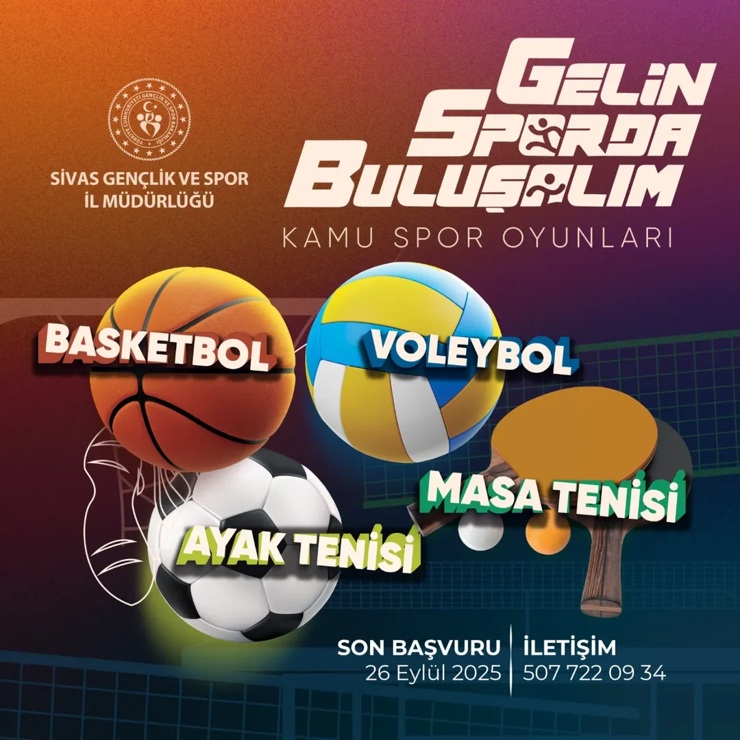 Sivas Gençlik ve Spor İl Müdürlüğü Kamu Spor Oyunları Düzenliyor