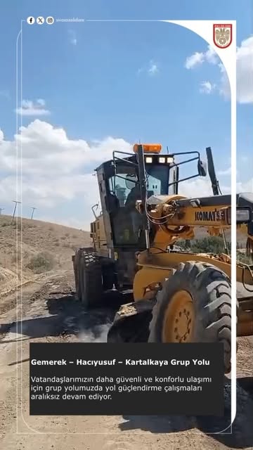 Sivas'ta Grup Yolu Güçlendirme Çalışmaları Devam Ediyor