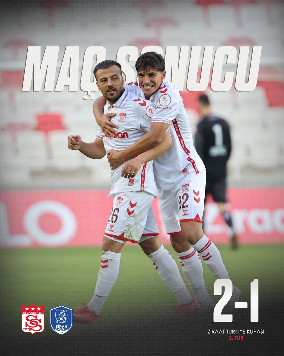 Sivasspor Ziraat Türkiye Kupası'nda 3. Tura Yükseldi