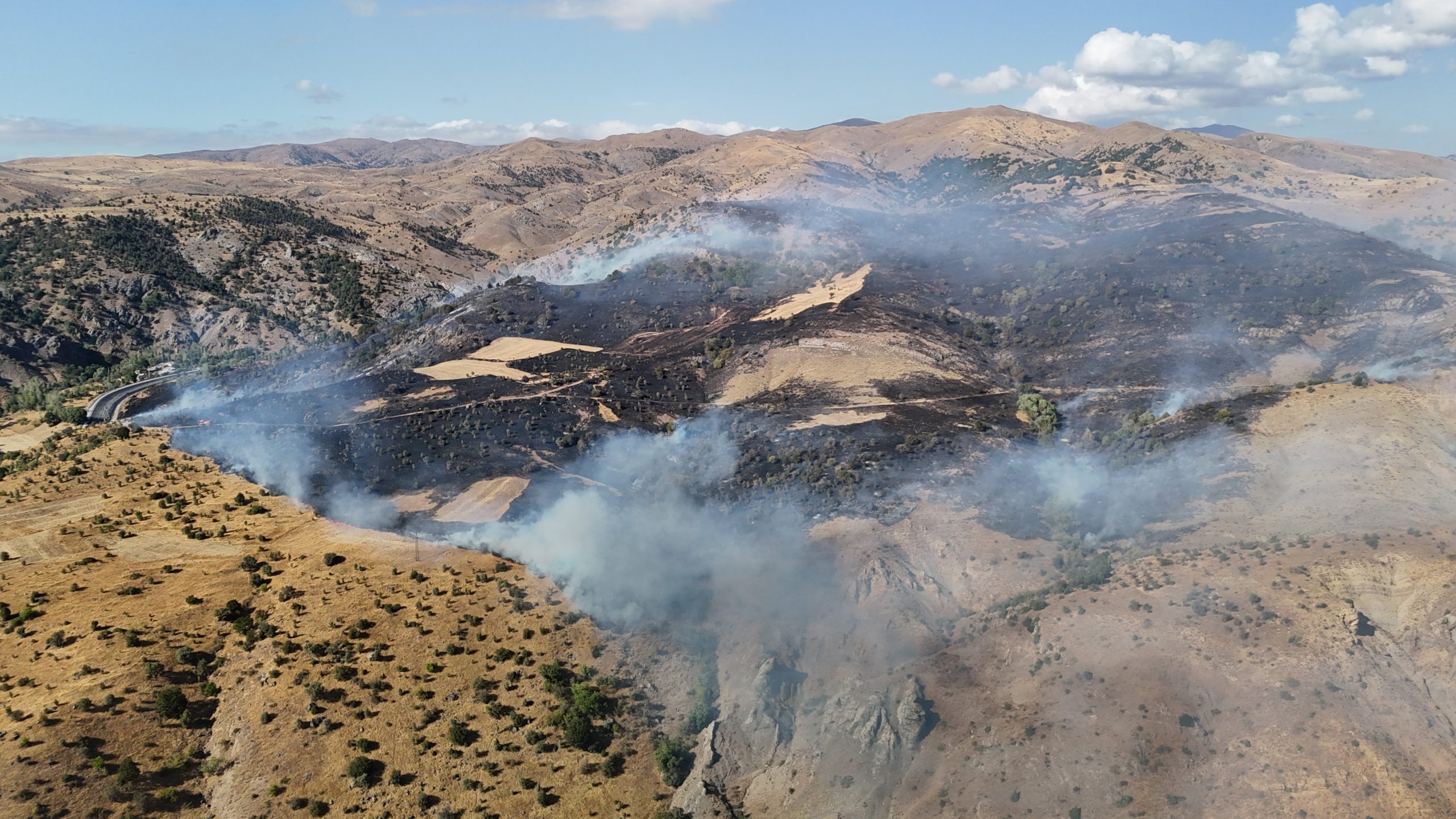 Sivas’ta Makilik Alanda Korkutan Yangın: Dumanlar Gökyüzünü Kapladı