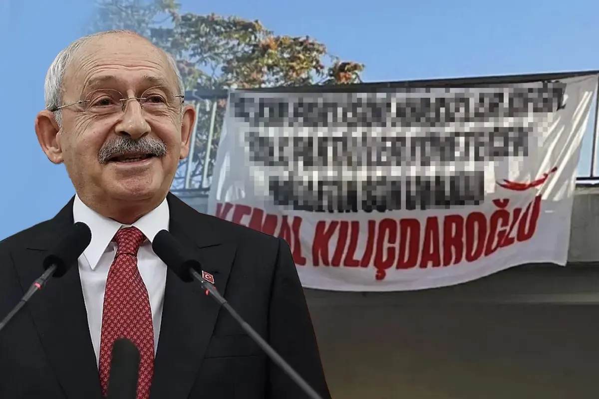 CHP'nin Kadıköy mitingi öncesi üst geçide ''Kılıçdaroğlu'' pankartı asıldı