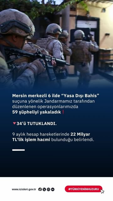Mersin’de Yasa Dışı Bahis Operasyonu: 59 Şüpheli Yakalandı, 22 Milyar TL’lik İşlem Hacmi Tespit Edildi