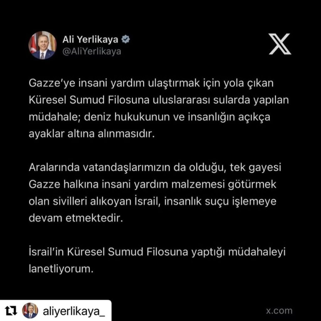 Gazze’ye İnsani Yardım Filosuna Uluslararası Sularda Müdahale