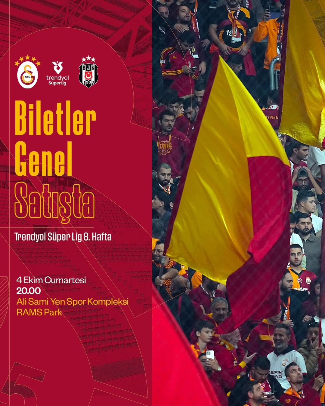 Galatasaray - Beşiktaş Derbisinde Biletler Genel Satışta!
