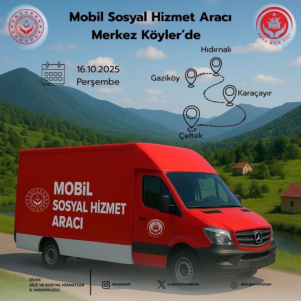 Sivas Mobil Sosyal Hizmet Aracı ile Köylerde Vatandaşlara Ulaşıyor