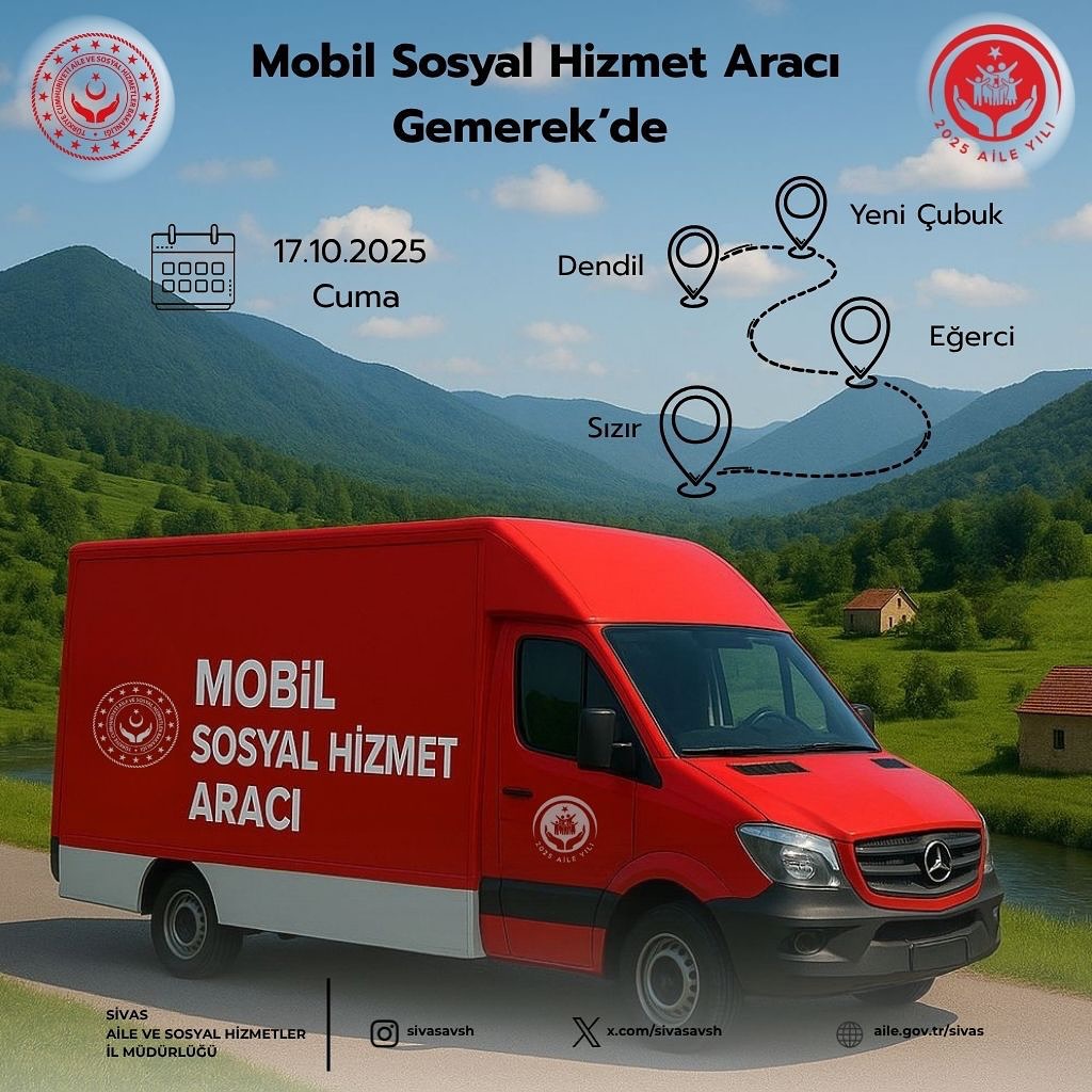 Sivas’ta Mobil Sosyal Hizmet Aracı ile Kırsal Mahallelere Ulaşım