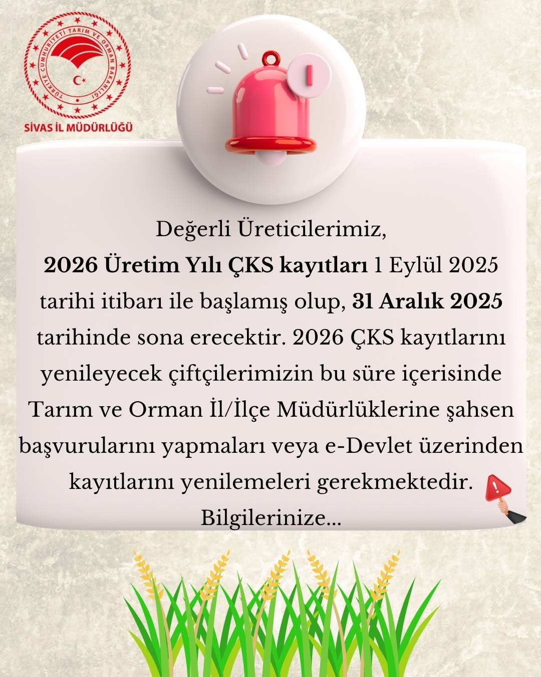 Sivas'ta Tarım ve Orman Alanında Önemli Gelişmeler ve Çalışmalar