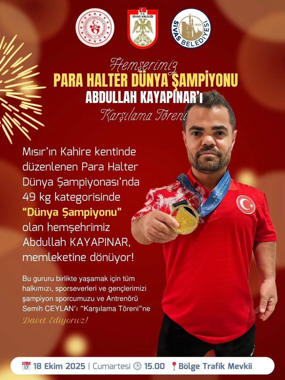 Sivas'ta Tarihi Karşılama: Şampiyon Sporcular Omuzlarda Taşındı