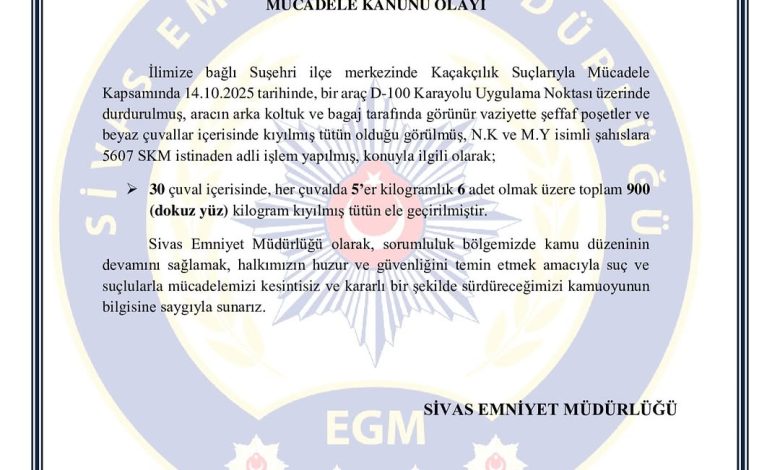 Sivas Suşehri'nde Kaçakçılık Operasyonu: 17 Gözaltı DP6ZkW5iFHH | Gündem Sivas™ Haber