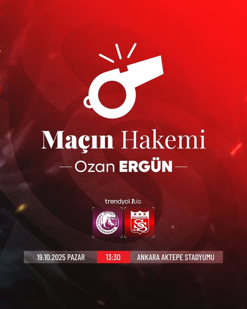 Sivasspor’un Keçiörengücü Maçının Hakem Görevlendirmesi Açıklandı