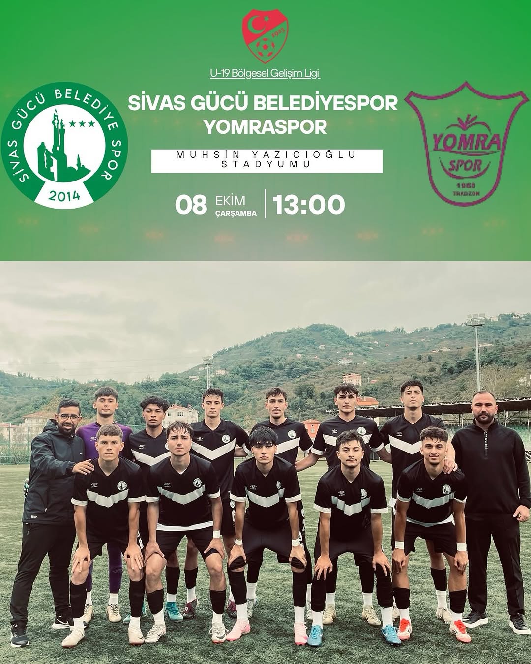Sivas Belediye Spor U19 Takımı, Yomraspor ile Evinde Karşılaşıyor