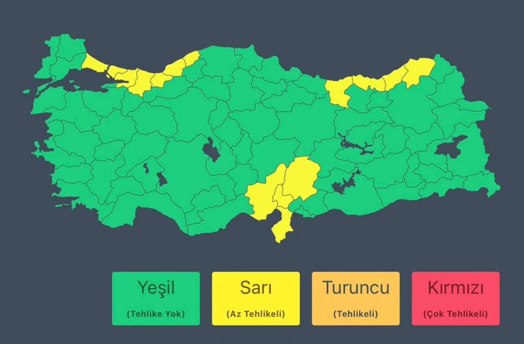 Batı ve Doğu Karadeniz ile Doğu Akdeniz’de Kuvvetli Sağanak Bekleniyor