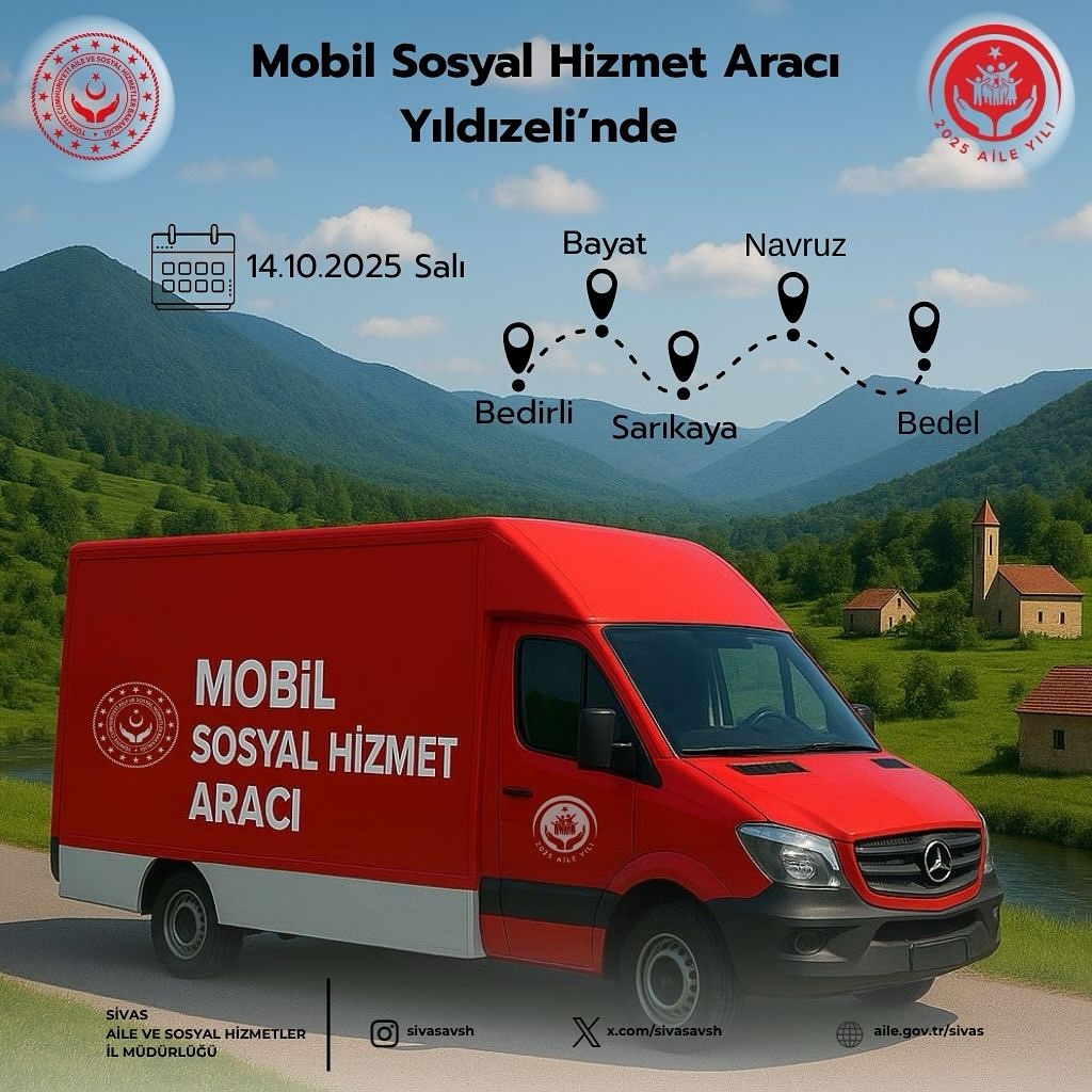 Sivas’ta Mobil Sosyal Hizmet Aracı ile Köylerde Vatandaş Buluşması