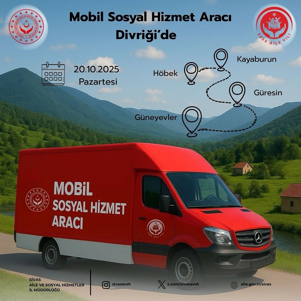 Mobil Sosyal Hizmet Aracı Sivas’ın Dört Köyünde Vatandaşlarla Buluşuyor