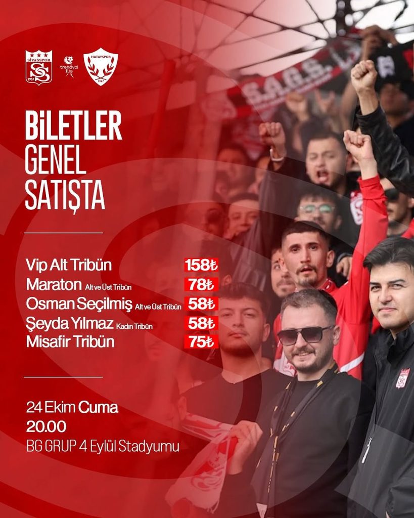 Sivasspor – Hatayspor Maçı Biletleri Taraftarlara Sunuldu