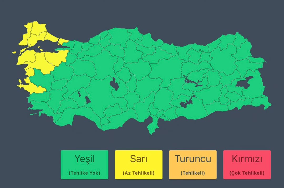 Meteoroloji Uyardı: Kuzeybatıda Kuvvetli Fırtına Bekleniyor