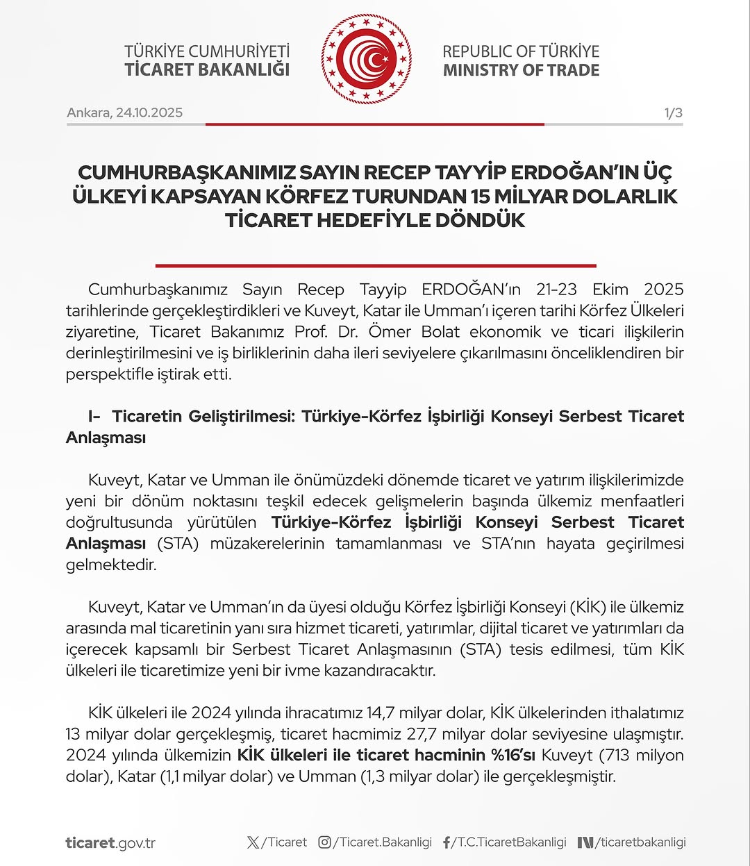 Recep Tayyip Erdoğan Körfez Turundan 15 Milyar Dolarlık Ticaret Anlaşmalarıyla Döndü