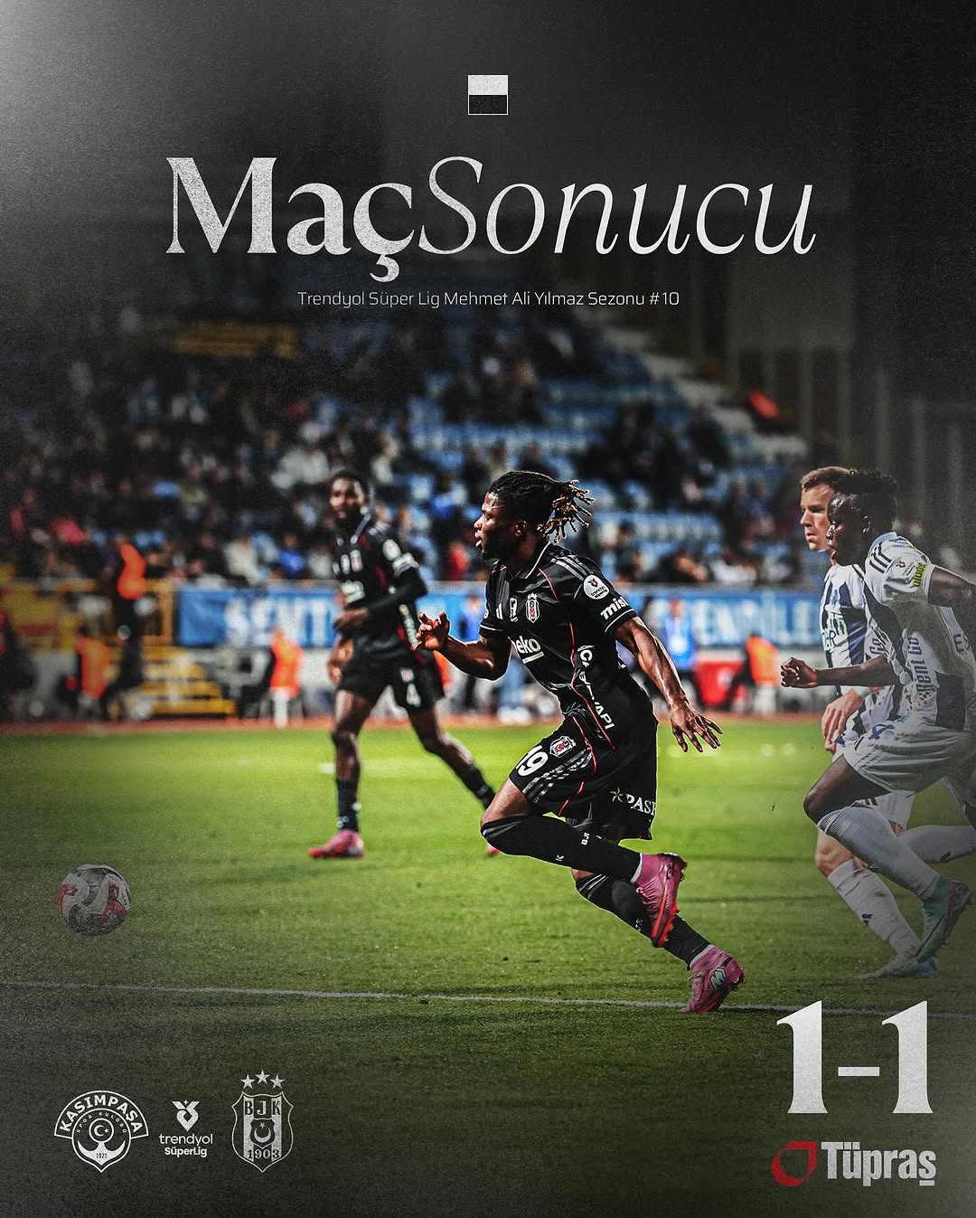 Kasımpaşa, Beşiktaş'ı Recep Tayyip Erdoğan Stadyumu'nda Durdurdu