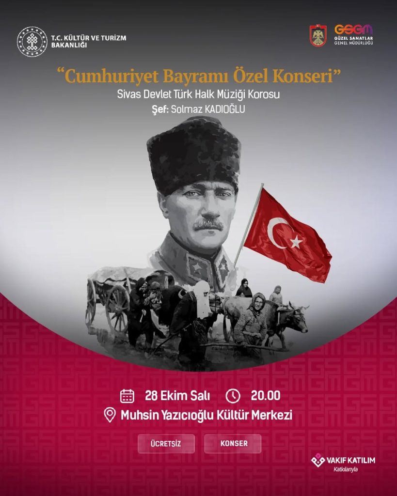 Sivas’ta Cumhuriyet Bayramı’na Özel Ücretsiz Konser