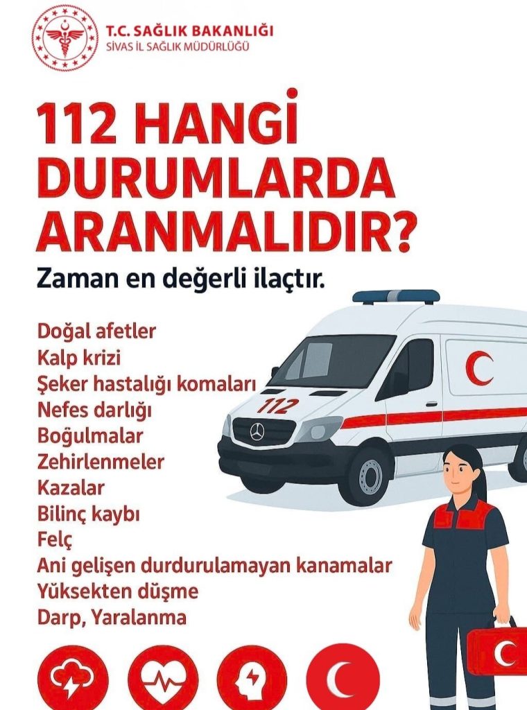 Sivas İl Sağlık Müdürlüğü’nden Kritik Uyarı: 112 Acil Çağrı Hattı Ne Zaman Aranmalı?