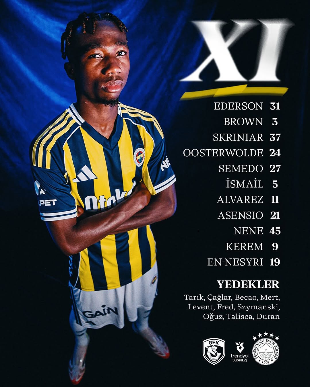 Fenerbahçe'nin Gaziantep FK Maçındaki İlk 11'i Açıklandı