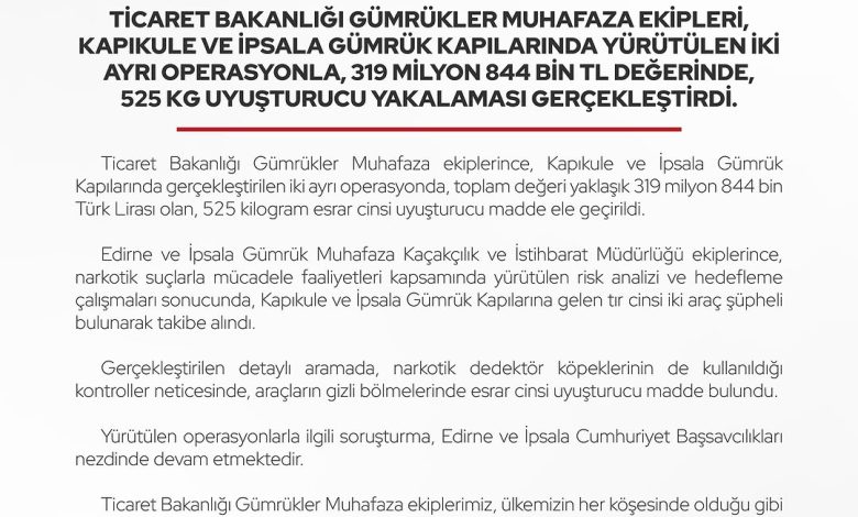 Türkiye'de Rekor Uyuşturucu Ele Geçirildi: 525 Kg ve 319 Milyon TL Değerinde DQa hPdjB v | Gündem Sivas™ Haber